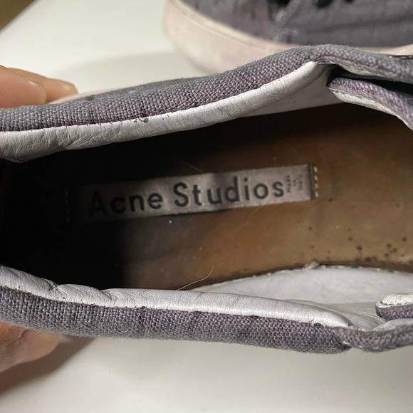 Acne Studios Adriana Striped Canvas Low Sneakers Women's Size 8.5 - Picture 5 of 8